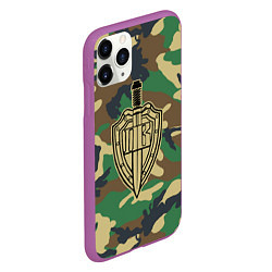 Чехол iPhone 11 Pro матовый Пограничные Войска, цвет: 3D-фиолетовый — фото 2