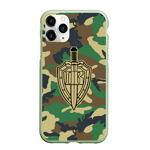 Чехол iPhone 11 Pro матовый Пограничные Войска / 3D-Салатовый – фото 1