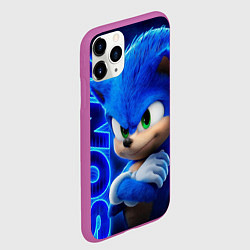 Чехол iPhone 11 Pro матовый SONIC, цвет: 3D-фиолетовый — фото 2