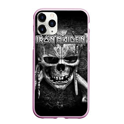 Чехол iPhone 11 Pro матовый Iron Maiden, цвет: 3D-розовый