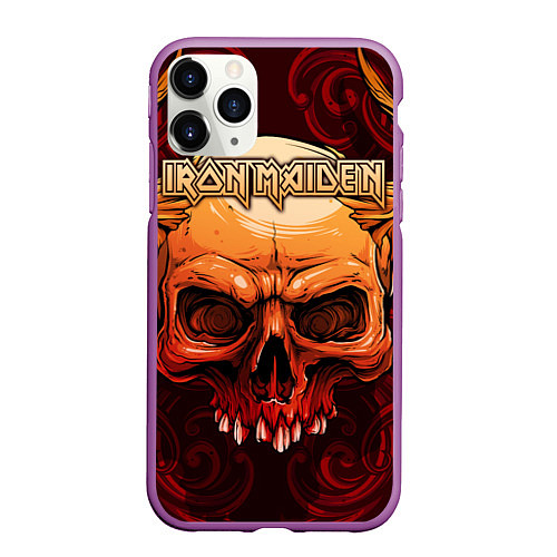 Чехол iPhone 11 Pro матовый Iron Maiden / 3D-Фиолетовый – фото 1