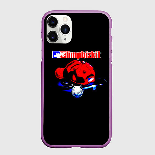 Чехол iPhone 11 Pro матовый LIMP BIZKIT / 3D-Фиолетовый – фото 1