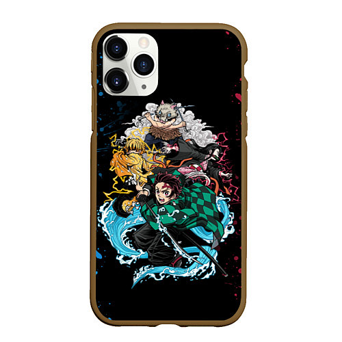 Чехол iPhone 11 Pro матовый KIMETSU NO YAIBA / 3D-Коричневый – фото 1