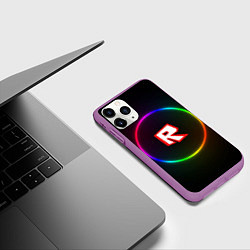 Чехол iPhone 11 Pro матовый Roblox, цвет: 3D-фиолетовый — фото 2