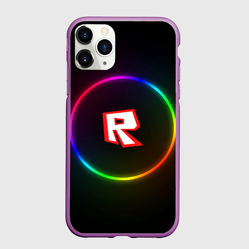 Чехол iPhone 11 Pro матовый Roblox / 3D-Фиолетовый – фото 1