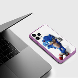 Чехол iPhone 11 Pro матовый SONIC, цвет: 3D-фиолетовый — фото 2