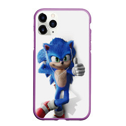 Чехол iPhone 11 Pro матовый SONIC, цвет: 3D-фиолетовый