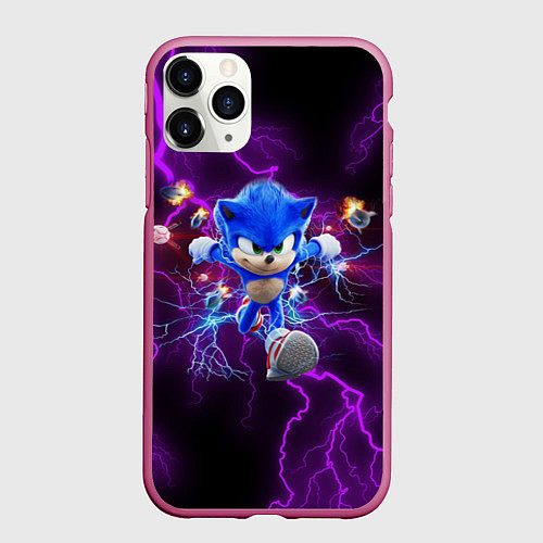 Чехол iPhone 11 Pro матовый SONIC / 3D-Малиновый – фото 1