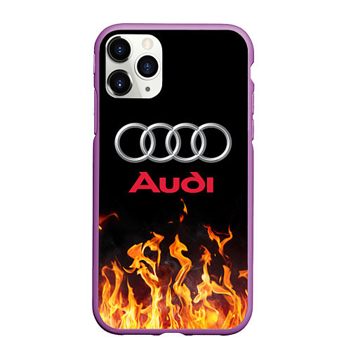 Чехол iPhone 11 Pro матовый AUDI / 3D-Фиолетовый – фото 1