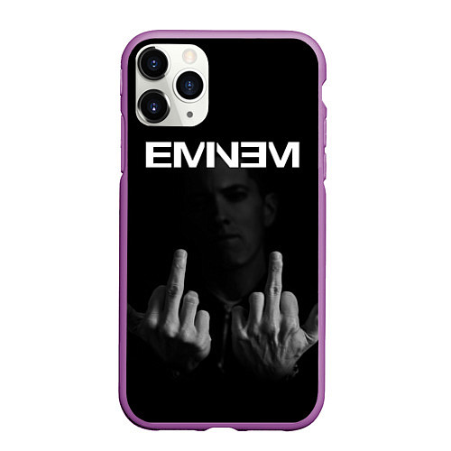 Чехол iPhone 11 Pro матовый EMINEM / 3D-Фиолетовый – фото 1