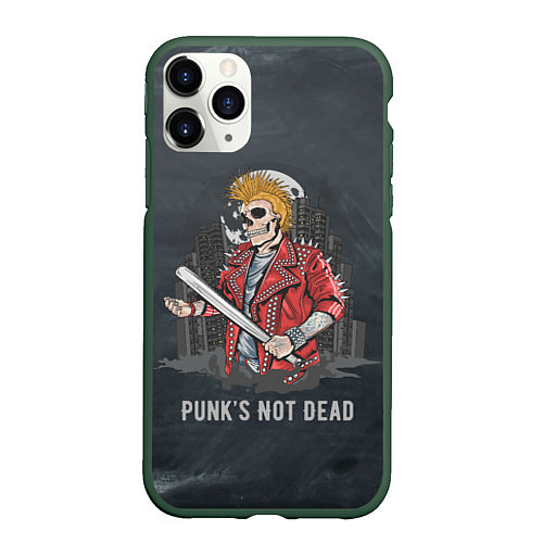 Чехол iPhone 11 Pro матовый Punk??s Not Dead / 3D-Темно-зеленый – фото 1