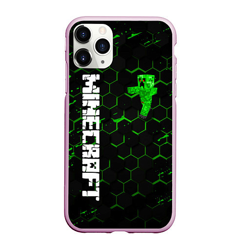 Чехол iPhone 11 Pro матовый MINECRAFT / 3D-Розовый – фото 1