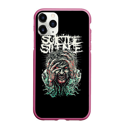 Чехол iPhone 11 Pro матовый Suicide silence / 3D-Малиновый – фото 1