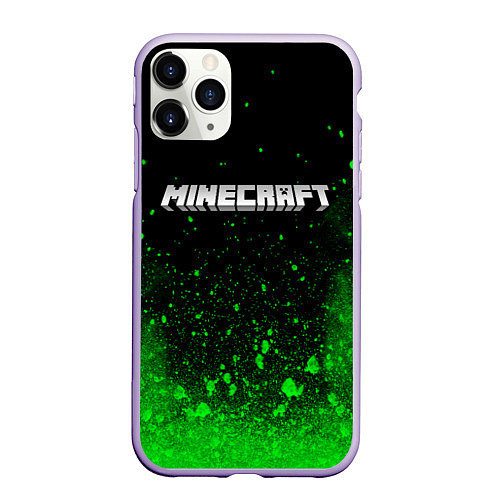 Чехол iPhone 11 Pro матовый MINECRAFT / 3D-Светло-сиреневый – фото 1