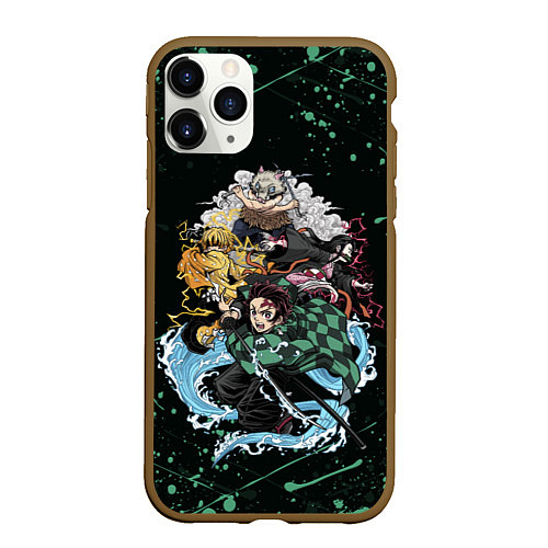 Чехол iPhone 11 Pro матовый KIMETSU NO YAIBA / 3D-Коричневый – фото 1