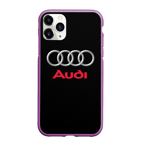 Чехол iPhone 11 Pro матовый AUDI / 3D-Фиолетовый – фото 1