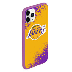 Чехол iPhone 11 Pro матовый LA LAKERS KOBE BRYANT, цвет: 3D-фиолетовый — фото 2