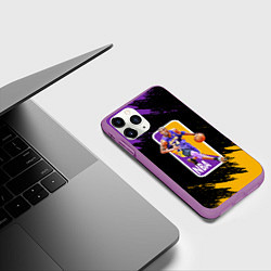 Чехол iPhone 11 Pro матовый LA LAKERS KOBE BRYANT, цвет: 3D-фиолетовый — фото 2