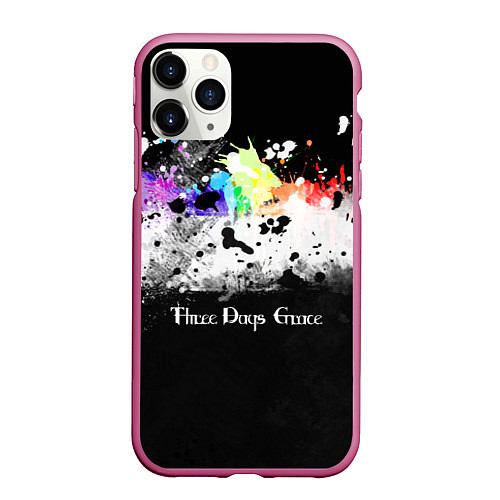 Чехол iPhone 11 Pro матовый THREE DAYS GRACE / 3D-Малиновый – фото 1