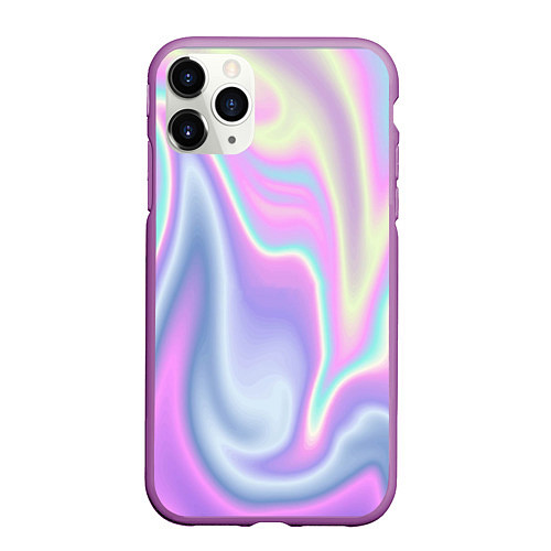 Чехол iPhone 11 Pro матовый Vaporwave / 3D-Фиолетовый – фото 1