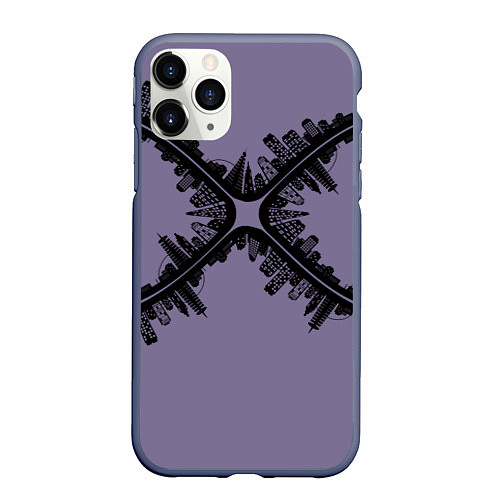 Чехол iPhone 11 Pro матовый Бесконечность! / 3D-Серый – фото 1