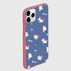 Чехол iPhone 11 Pro матовый Сон единорога, цвет: 3D-малиновый — фото 2