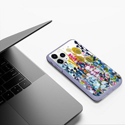 Чехол iPhone 11 Pro матовый Watercolor Flowers, цвет: 3D-светло-сиреневый — фото 2