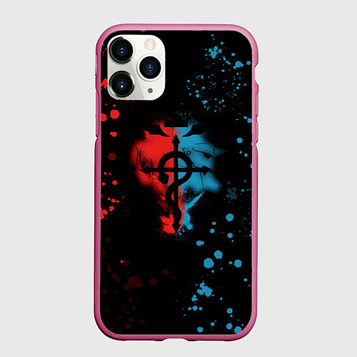 Чехол iPhone 11 Pro матовый Стальной алхимик / 3D-Малиновый – фото 1