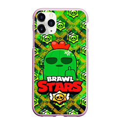 Чехол iPhone 11 Pro матовый Brawl Stars Spike, цвет: 3D-розовый