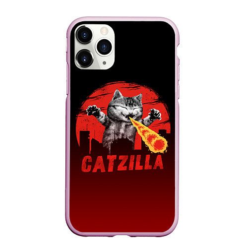 Чехол iPhone 11 Pro матовый CATZILLA / 3D-Розовый – фото 1