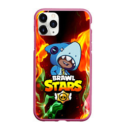 Чехол iPhone 11 Pro матовый BRAWL STARS LEON SHARK