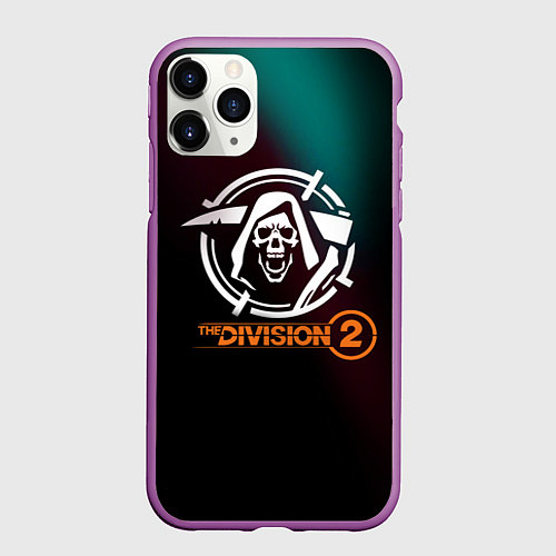 Чехол iPhone 11 Pro матовый The Division 2 Logo / 3D-Фиолетовый – фото 1