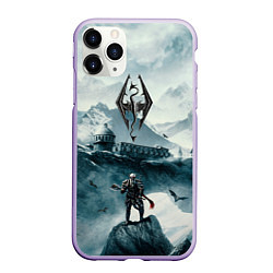 Чехол iPhone 11 Pro матовый Skyrim Warrior, цвет: 3D-светло-сиреневый