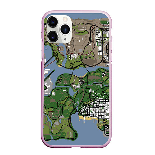 Чехол iPhone 11 Pro матовый San andreas / 3D-Розовый – фото 1