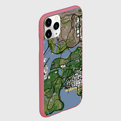 Чехол iPhone 11 Pro матовый San andreas, цвет: 3D-малиновый — фото 2