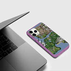 Чехол iPhone 11 Pro матовый San andreas, цвет: 3D-фиолетовый — фото 2