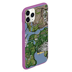 Чехол iPhone 11 Pro матовый San andreas, цвет: 3D-фиолетовый — фото 2