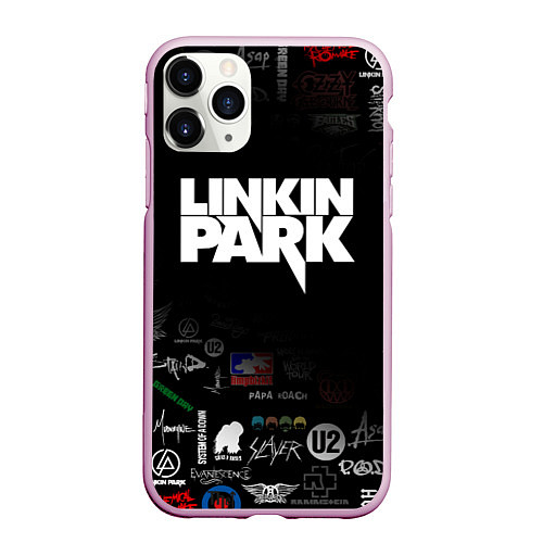 Чехол iPhone 11 Pro матовый LINKIN PARK / 3D-Розовый – фото 1