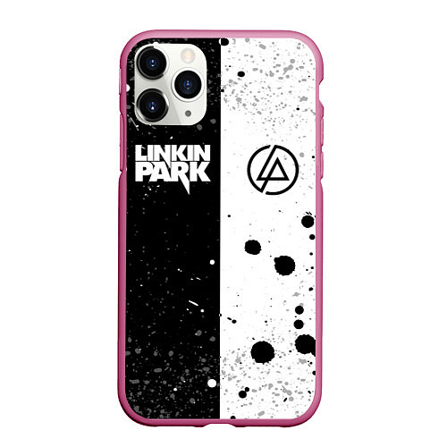 Чехол iPhone 11 Pro матовый LINKIN PARK / 3D-Малиновый – фото 1