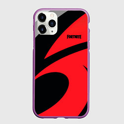 Чехол iPhone 11 Pro матовый Fortnite, цвет: 3D-фиолетовый