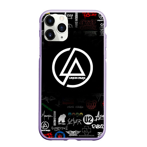 Чехол iPhone 11 Pro матовый LINKIN PARK / 3D-Светло-сиреневый – фото 1