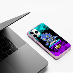 Чехол iPhone 11 Pro матовый Brawl stars leon оборотень, цвет: 3D-розовый — фото 2