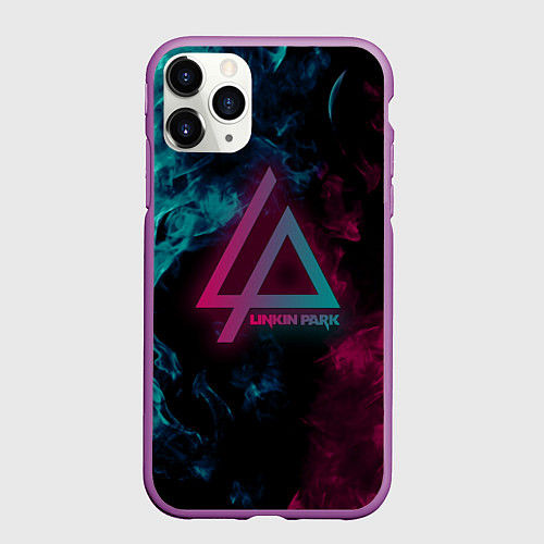 Чехол iPhone 11 Pro матовый LINKIN PARK / 3D-Фиолетовый – фото 1