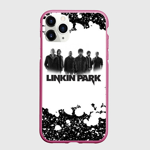 Чехол iPhone 11 Pro матовый LINKIN PARKспина / 3D-Малиновый – фото 1