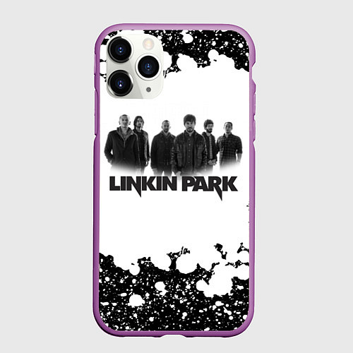 Чехол iPhone 11 Pro матовый LINKIN PARKспина / 3D-Фиолетовый – фото 1