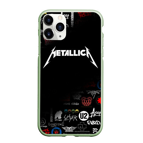 Чехол iPhone 11 Pro матовый Metallica / 3D-Салатовый – фото 1