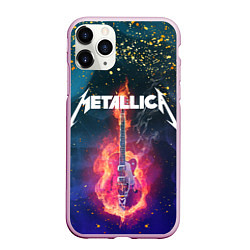Чехол iPhone 11 Pro матовый Metallicaспина, цвет: 3D-розовый