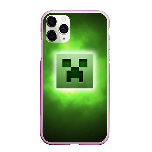 Чехол iPhone 11 Pro матовый MINECRAFT / 3D-Розовый – фото 1