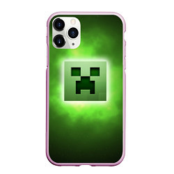 Чехол iPhone 11 Pro матовый MINECRAFT, цвет: 3D-розовый