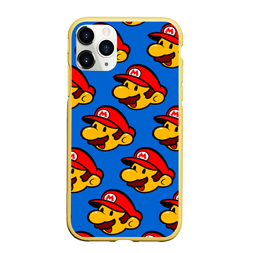Чехол iPhone 11 Pro матовый Mario / 3D-Желтый – фото 1